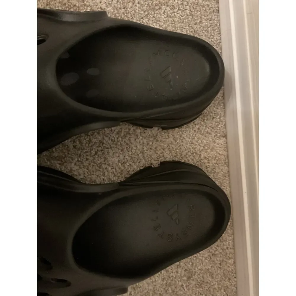 adidas by Stella McCartney GW2050 Triple Black Platform Clogs Women's 10